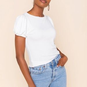 Leticia Puff Sleeve Top - ivory color